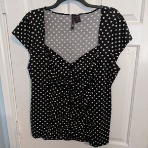 Retro Chic Torrid Polka Dot top pinup ruched 3